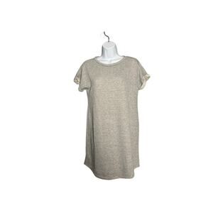 Antistar Heather Gray T-shirt Dress, Cuffed Sleeve Knit, Women's Large